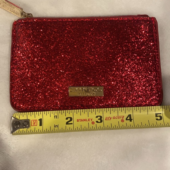 Jimmy Choo Red Sparkle Coin Purse Pouch - Picture 3 of 6